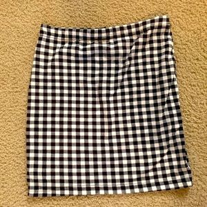 Plaid/BlackWhite/MiniSkirt/Stretchy
